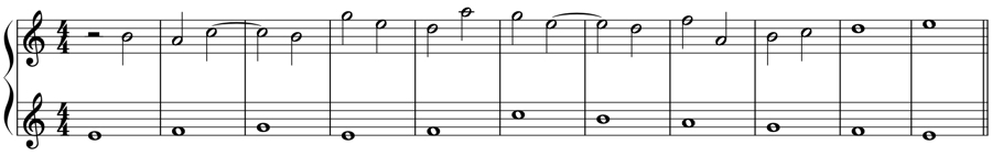 1:2　対旋律　定旋律　対位法　音楽理論
