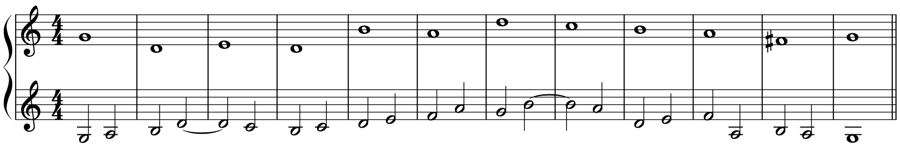 1:2　対旋律　定旋律　対位法　音楽理論