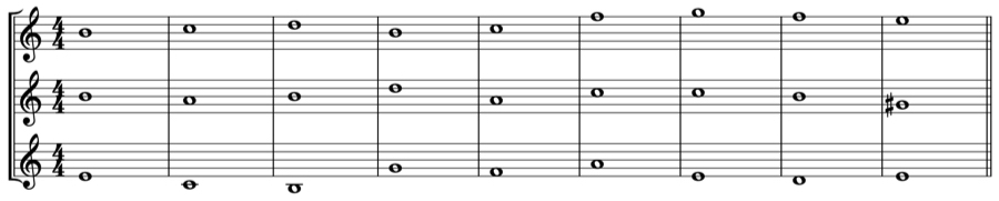 対旋律　1:1　協和音程　不協和音程　ソプラノ　アルト　テノール　音程　対位法　音楽理論